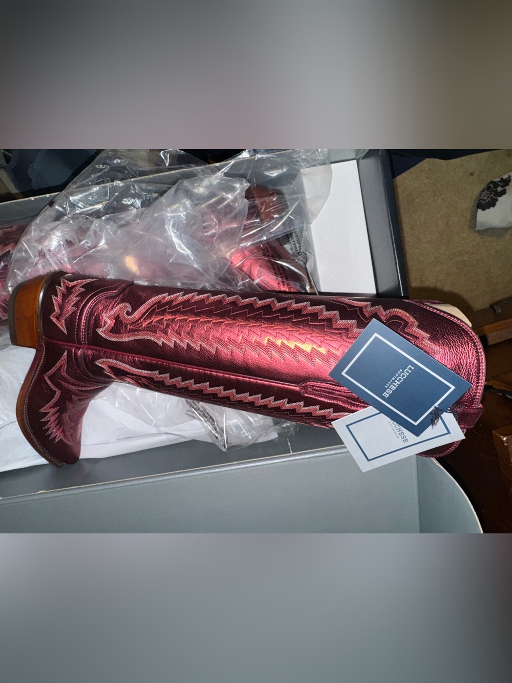 Lucchese Priscilla Black Cherry - Picture 3 of 6
